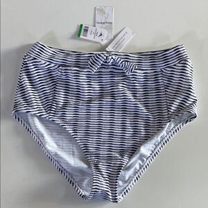 Tommy Bahama Navy and White Striped Bikini Bottoms